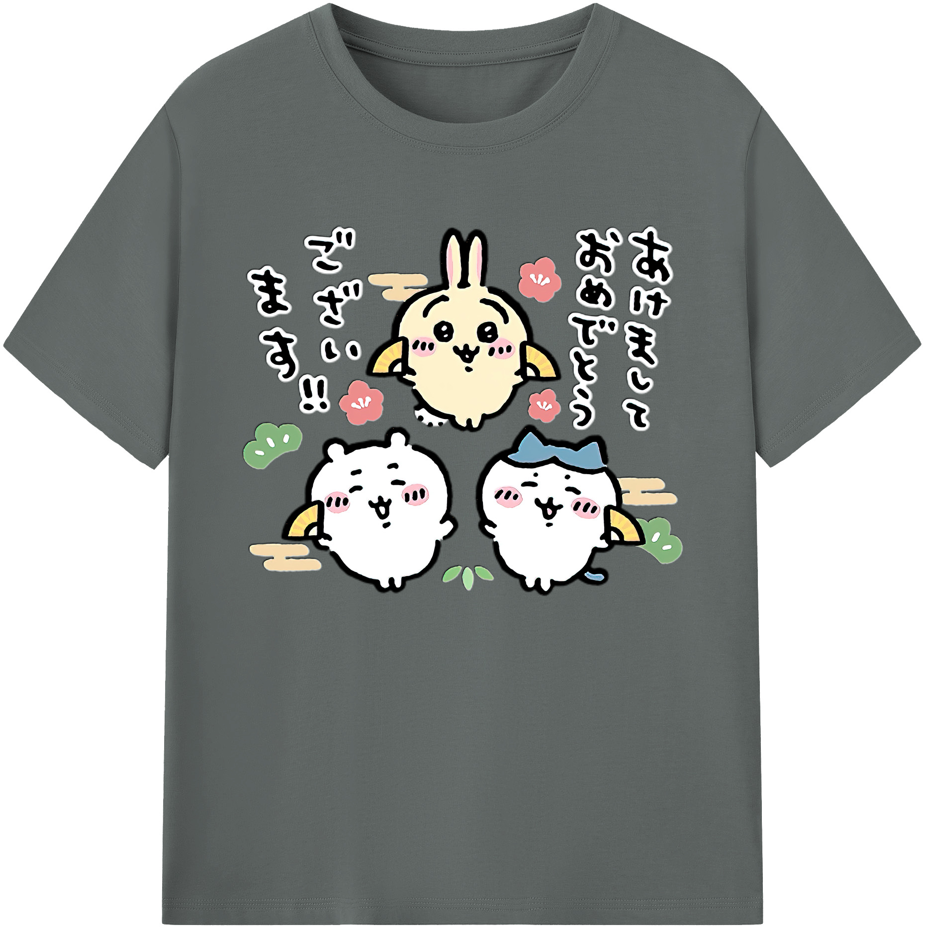 （画像用） ちいかわ ちいかわ Chii-kawa chiikawa 綿100％ メンズ半袖Tシャツ｜肌触りやわらか＆通気性